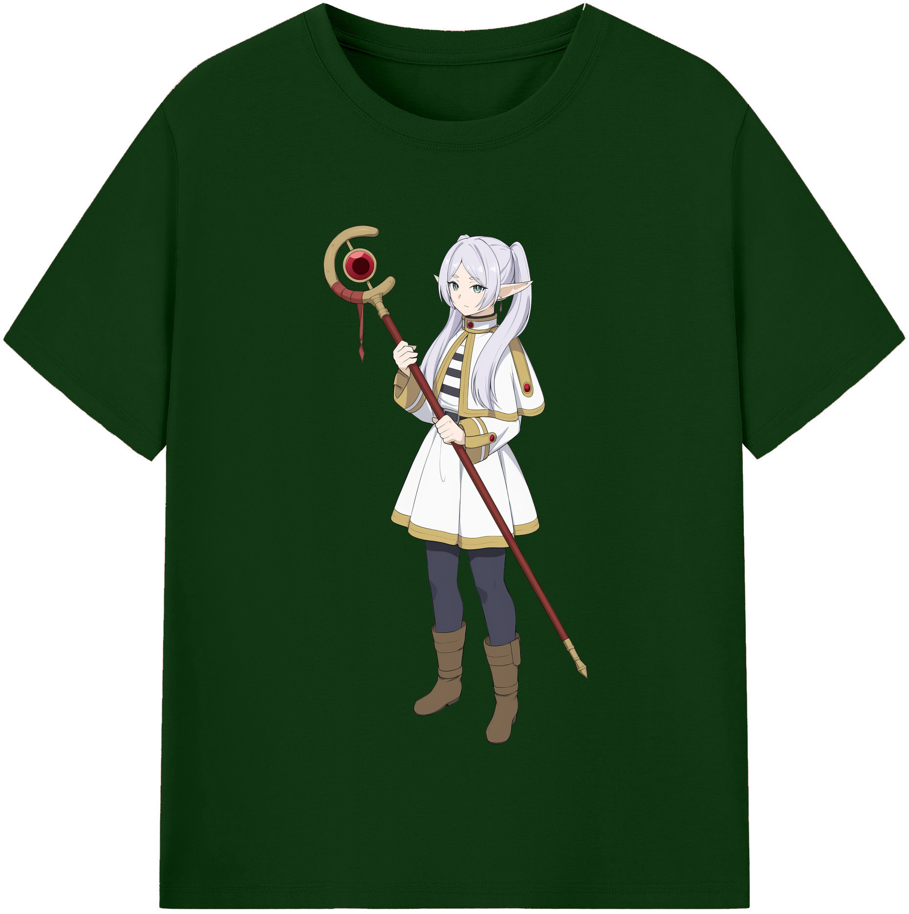 （画像用） 葬送のフリーレン Frieren 綿100％半袖Tシャツ（フロントプリント）